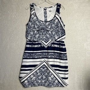 Charming Charlie Sleeveless Blue White Dress Size Small
